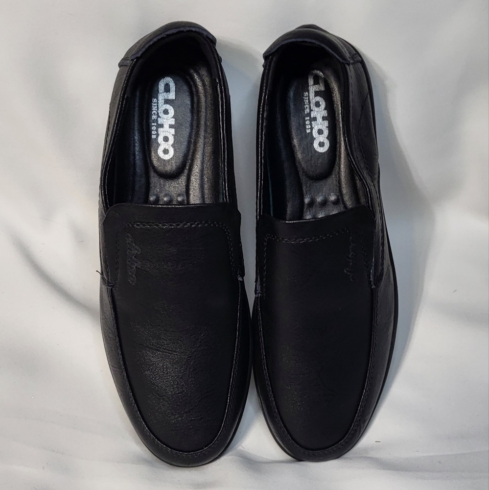 Clohoo Men's Black NWOT Handcrafted Cowhide Faux Leather Slip-On Loafers Sz US 7 - Picture 5 of 12